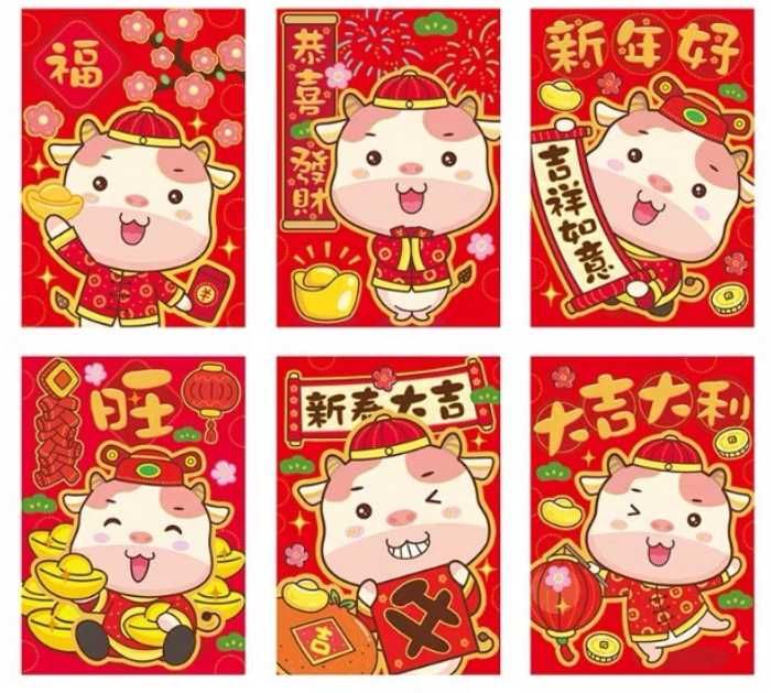 6 sztuk Chiński Nowy Rok Lucky Money Red Packet