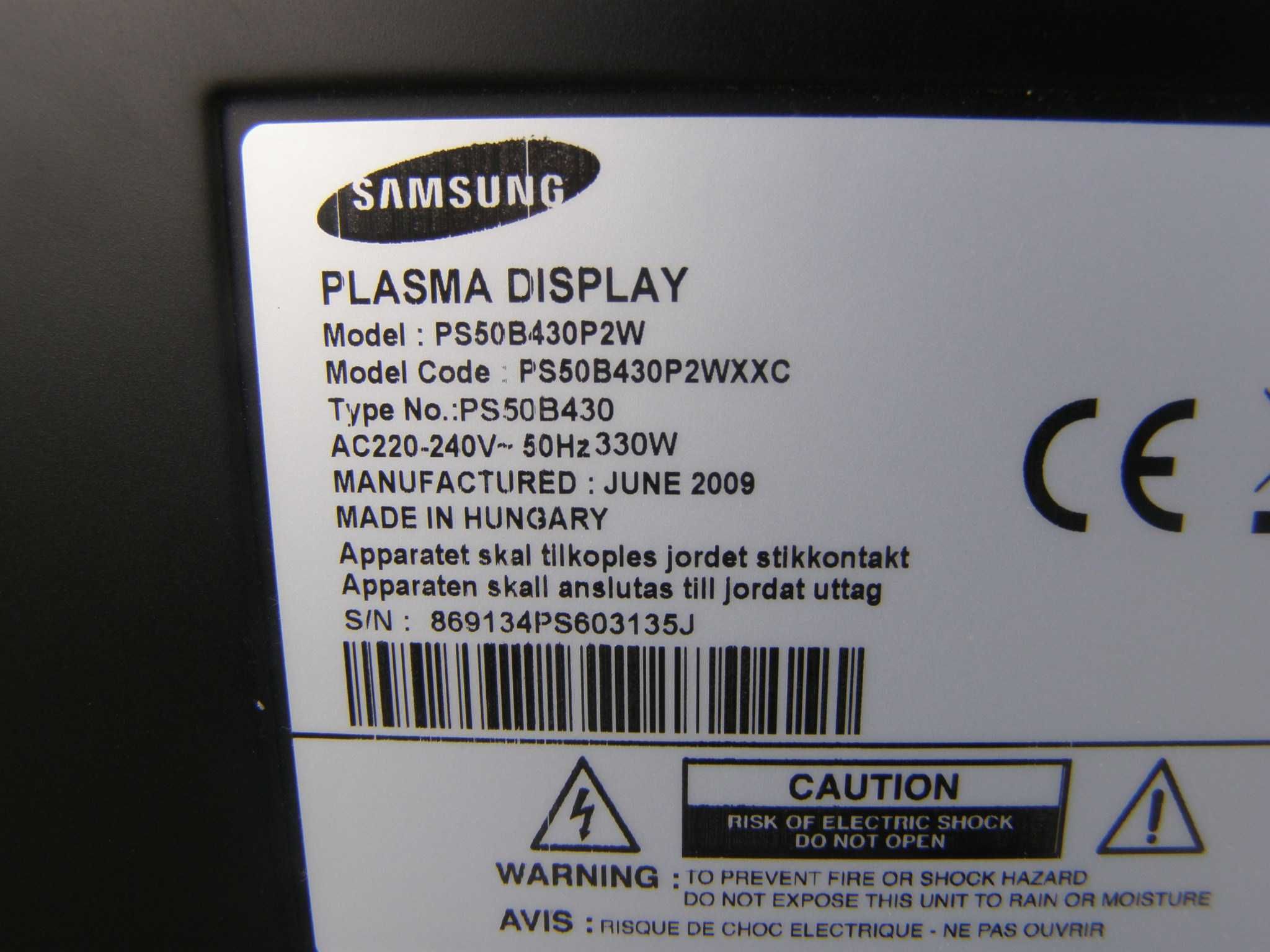 TV Plazma Samsung PS50B430p2w