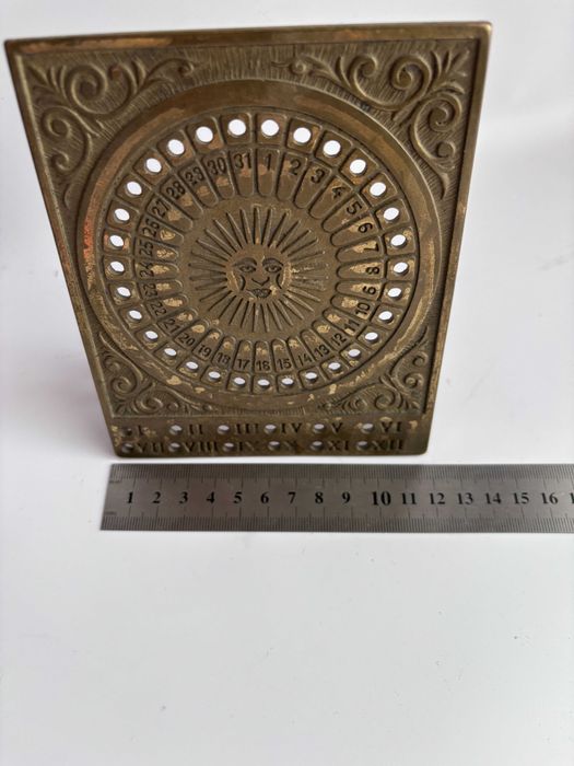 Zegar wieczny datownik mosiądz