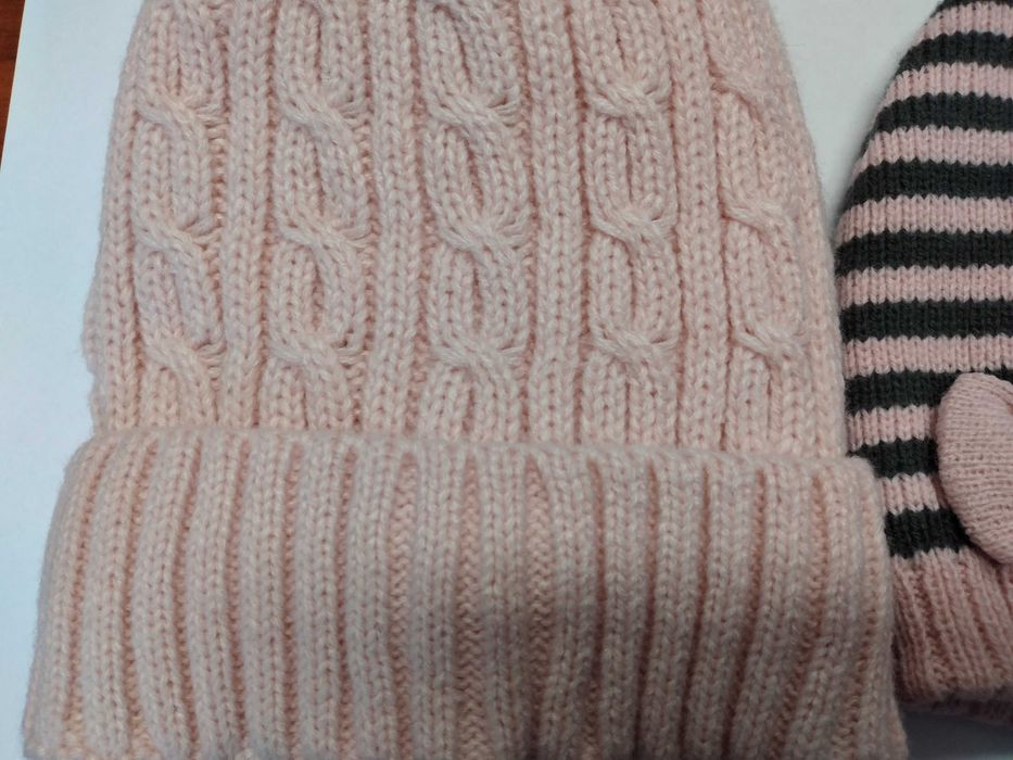 2 czapki zimowe dla dziewczynki nowe