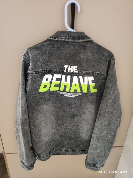 Куртка джинсова для хлопчика, темно- сірого кольору, зріст 146/152