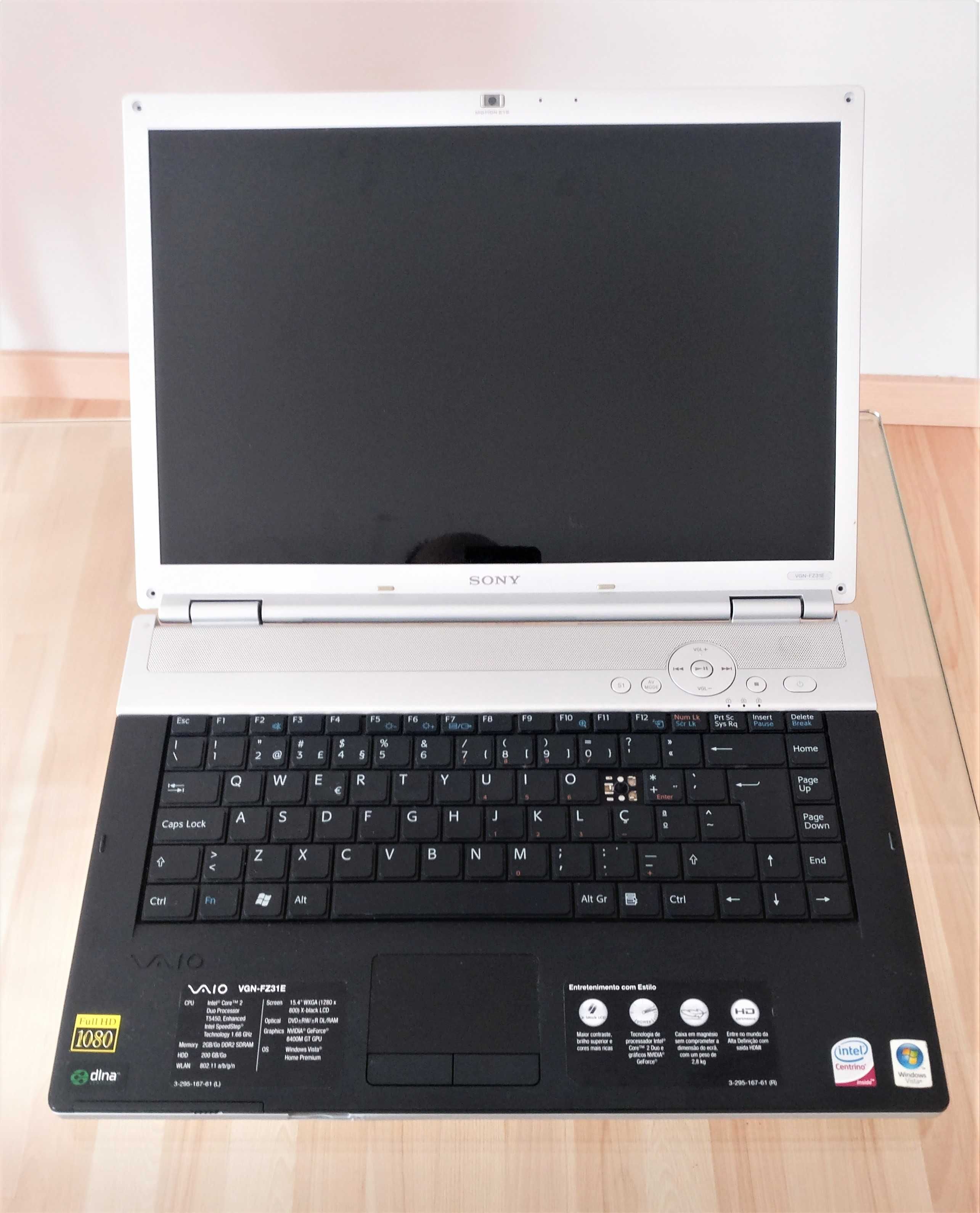 Portatil Sony Vaio PCG-3A1M com avaria