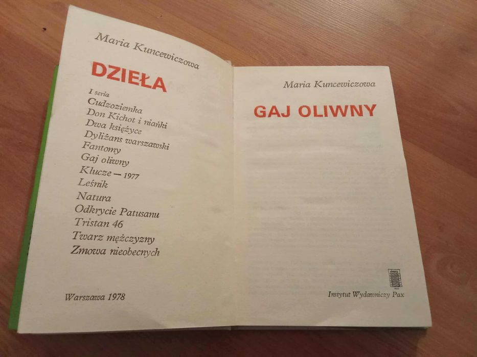 Gaj oliwny - Kuncewiczowa