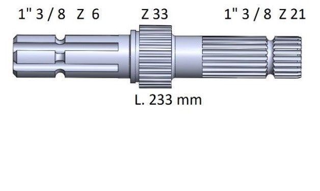 Końcówka Wałek WOM PTO John Deere 6200,6400,6600,6900,6310,6510,6910