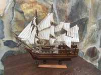 Maquete Caravela Madeira Antiga Barco madeira 34 cm