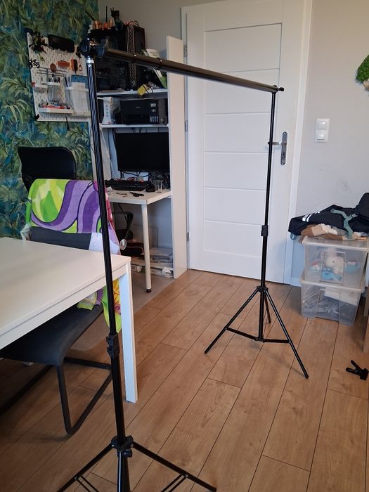 Statyw do tła fotograficznego 1,2m-3m + 2 klipsy