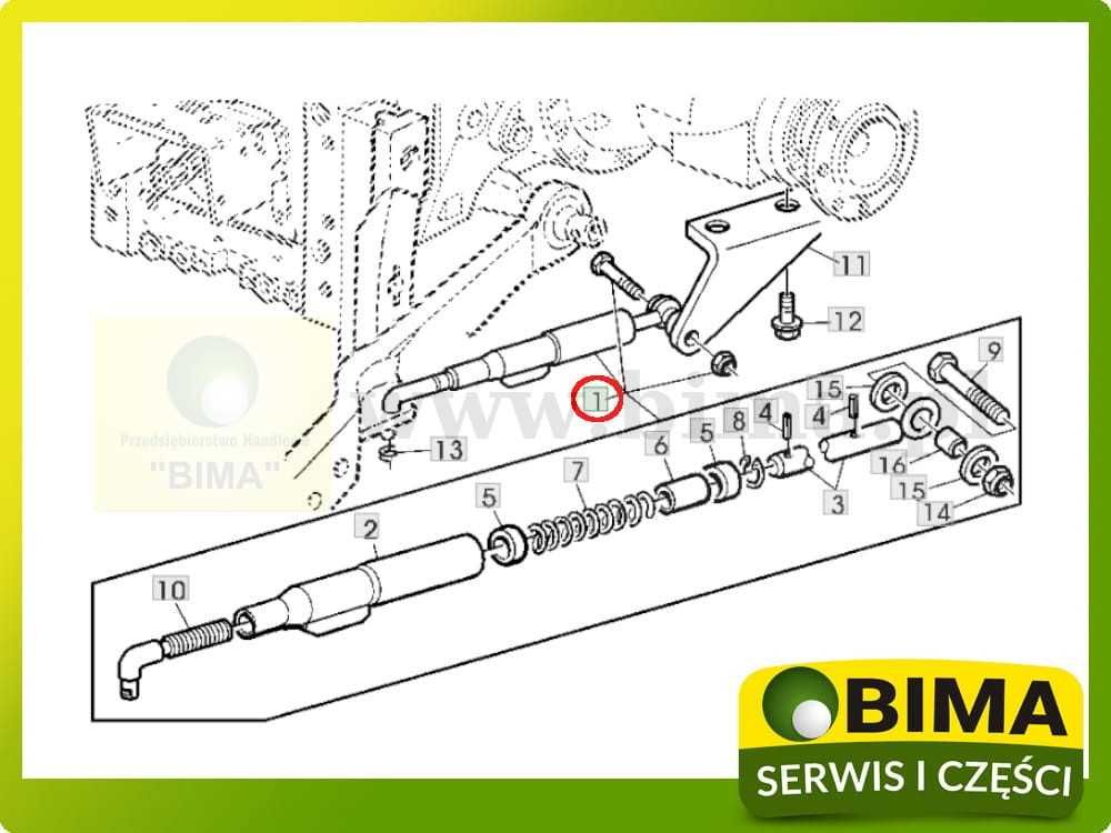 Stabilizator boczny odciąg ramion podnośnika John Deere 6100 JD 6330