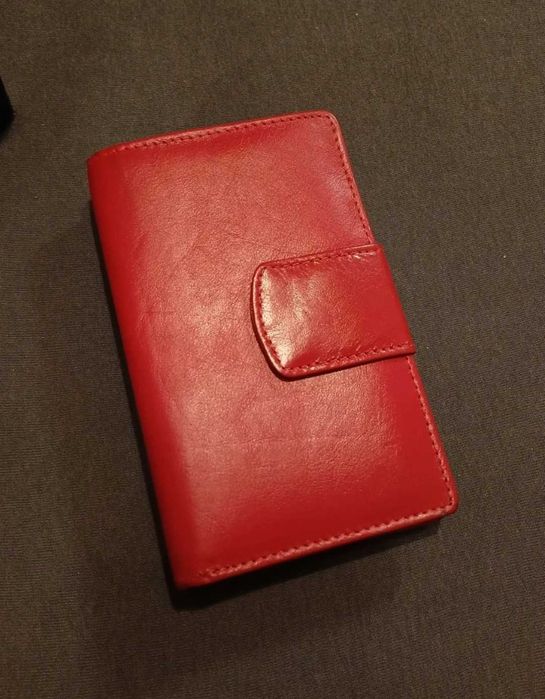 SKÓRA portfel damski czerwony Red King