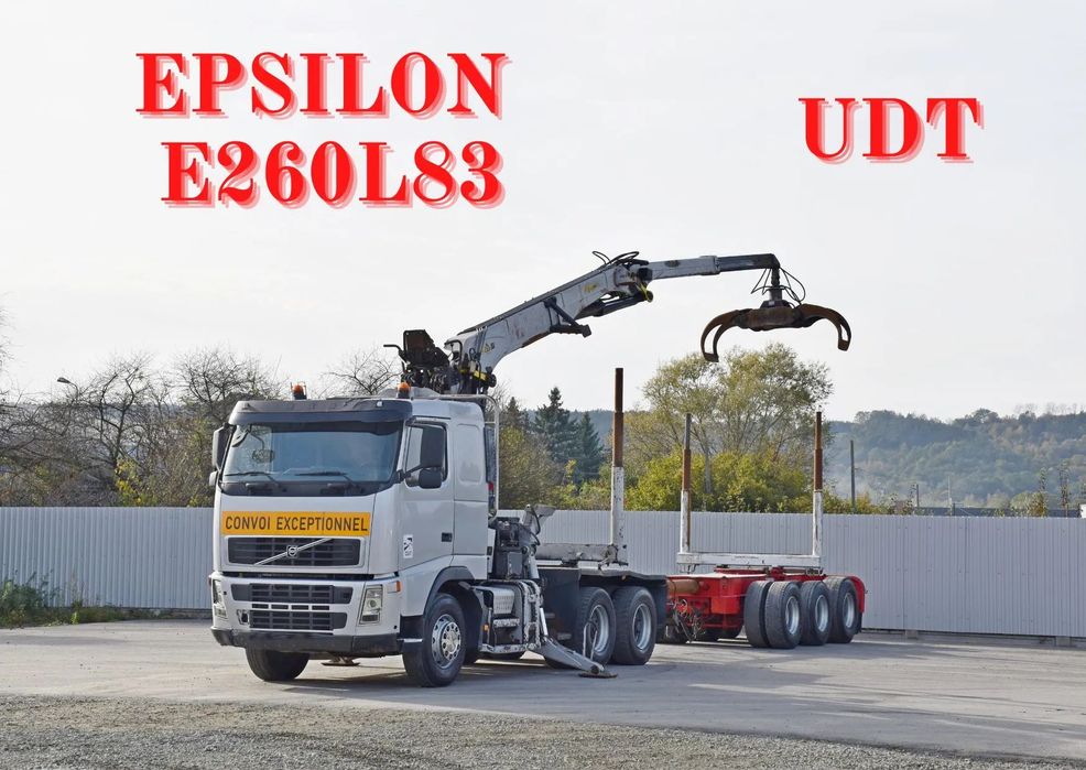 Volvo FH 520 * DO TRANSPORTU DREWNA * EPSILON E260L83 * PRZYCZEPA * 6x4