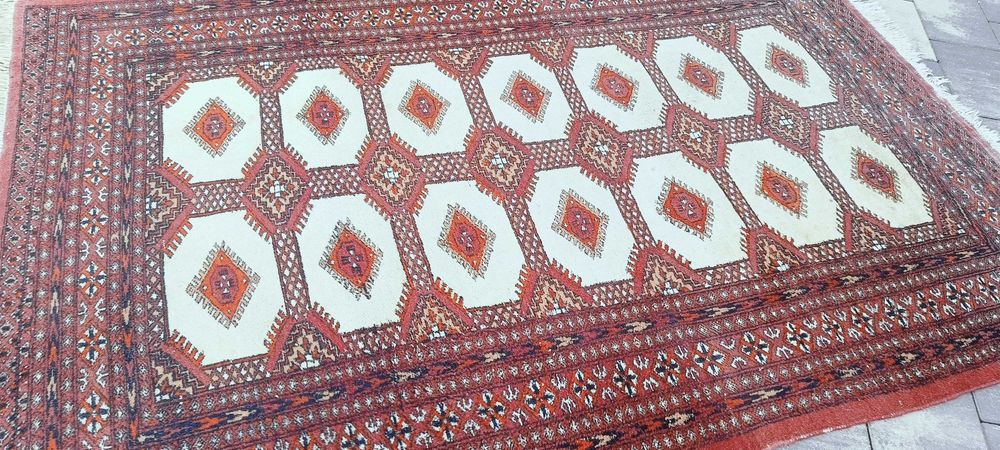 Buchara ręcznie tkany dywan wełniany 198 x 124 cm wełna 100%