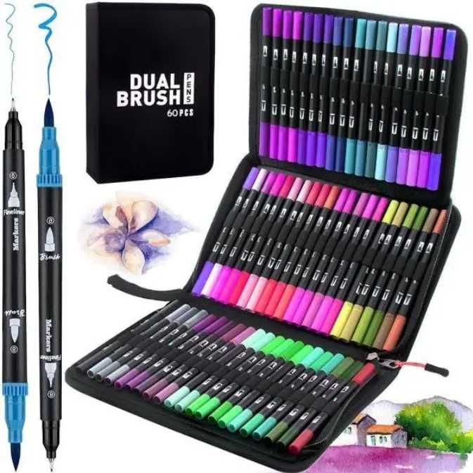 Акварельні маркери із сумкою для малювання 48 60 80 100 120 шт маркеры