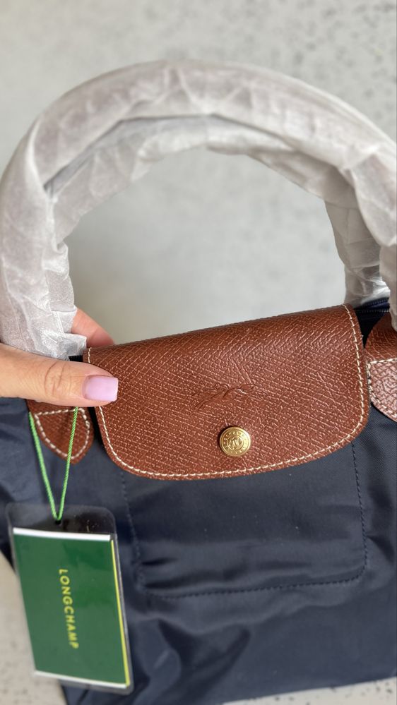 Longchamp сумка в середньому розмірі, текстиль та натуральна шкіра