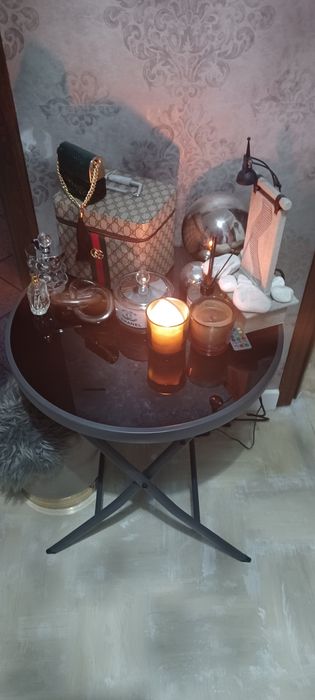 Stolik szklany blat czarny