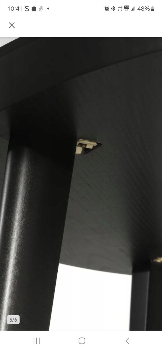 Stół Lisabo Ikea czarny 105 okrągły nowy.
