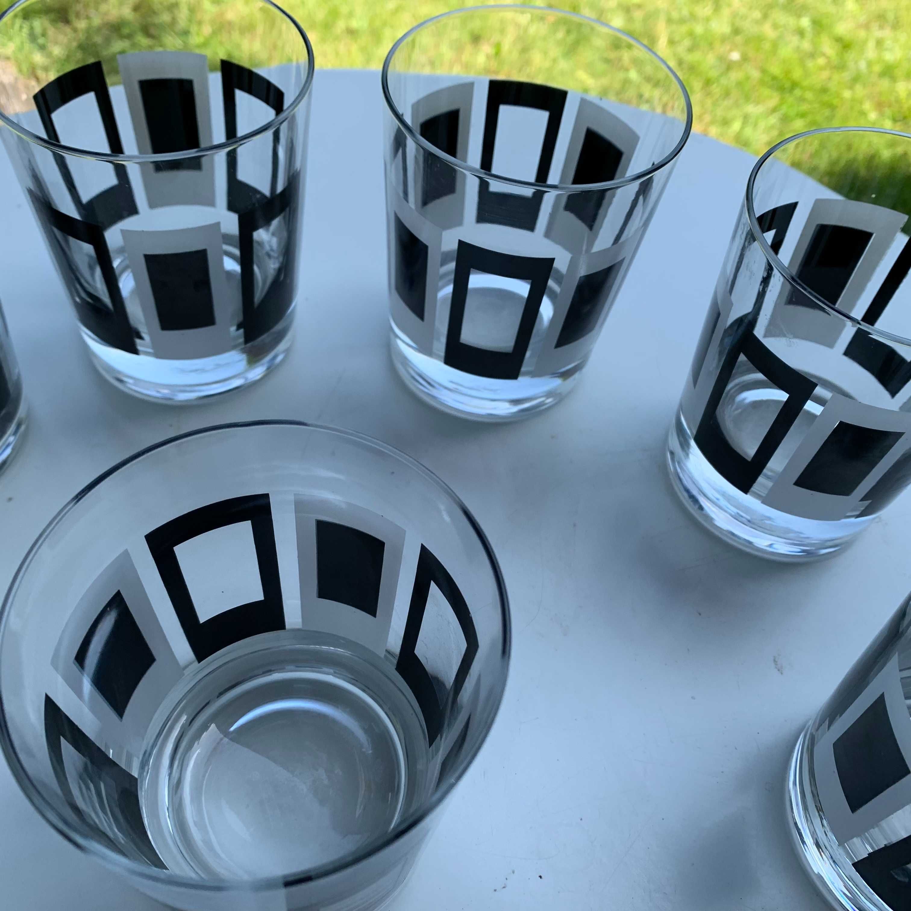 6 szklanek do whiskyKROSNO, czarno-białe  design Henrik Preutz