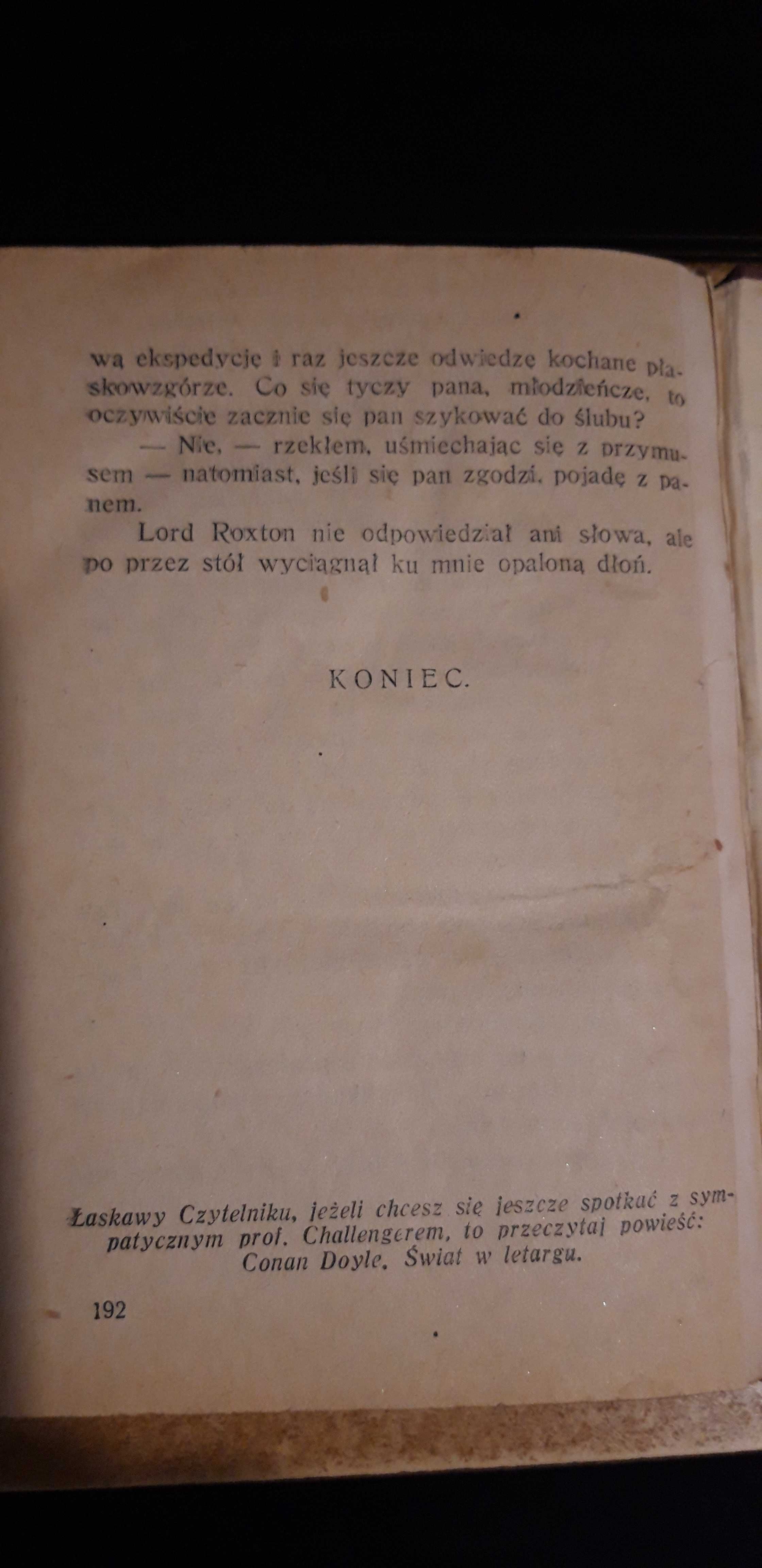 Świat  Zaginiony, t.1-2 -CONAN DOYLE-   W-wa 1926, opr., rzadkie