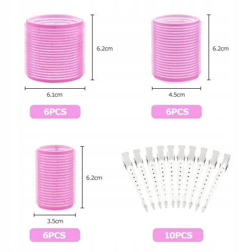 outlet wałki na rzep bbigoudis 17 szt. 3 średnice 61 mm/48 mm/38 mm