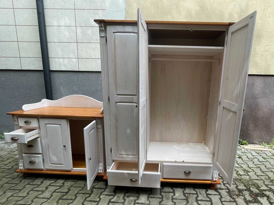 ->KOMODA+SZAFA: Uniwersalny zestaw-pokój dziecięcy lub salon/sypialnia
