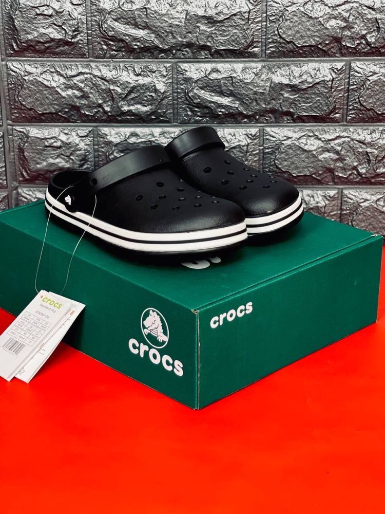 Шлепанцы Crocs Crocband женские Шлепки сабо кроксы тапочки черные