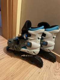 Patins em Linha + conjunto de proteçao