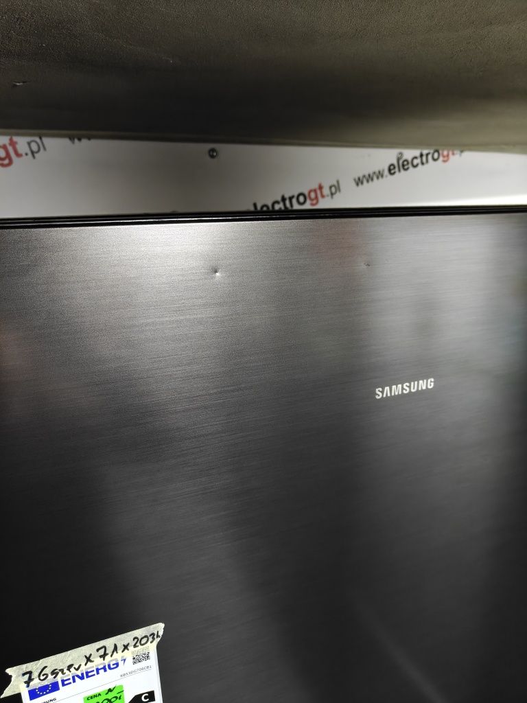 Lodówka Samsung Grafitowa Stal duża pojemna 76cm głeboka Nowa 1 rok GW