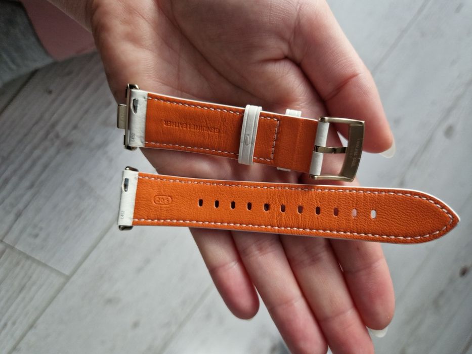 Skórzany pasek do huawei watch fit 3 beżowy biały