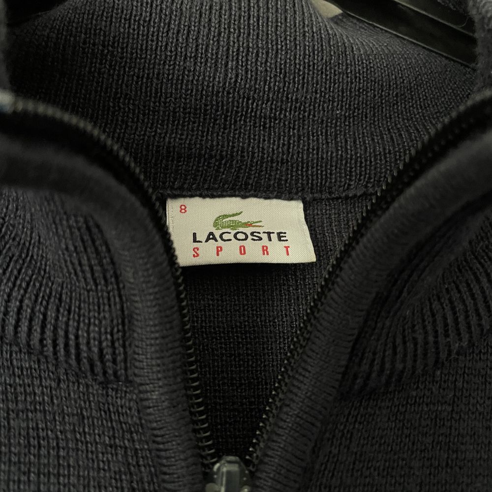Lacoste Sport sweter granatowy zamek wełna XL