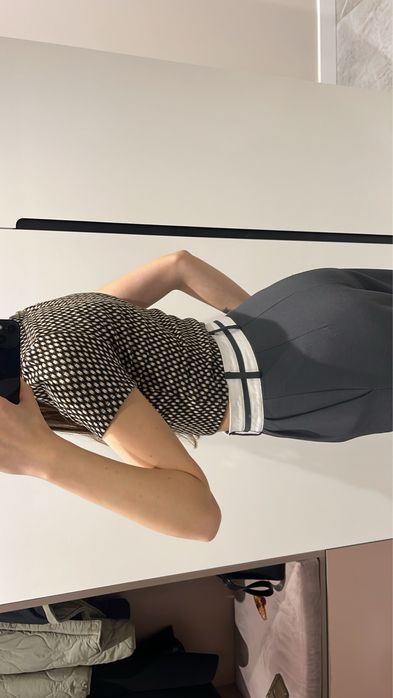 Штани палацо, вільні сірі штани