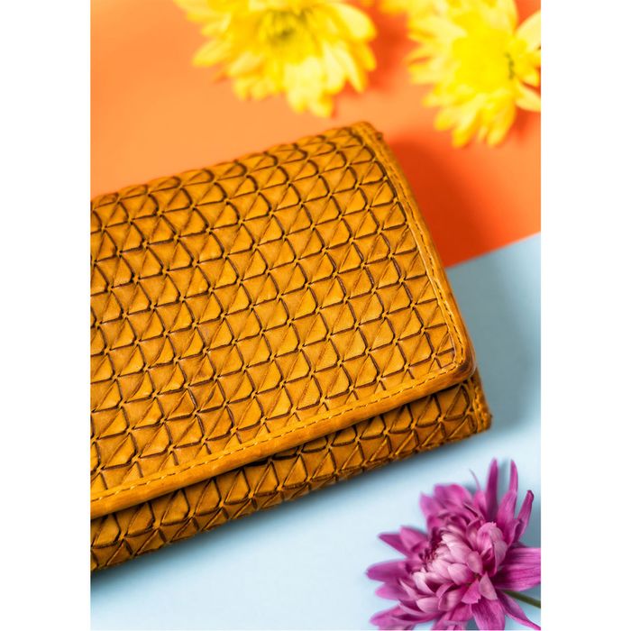 klasyczny portfel damski do torebki z geometrycznym wzorem - rovicky