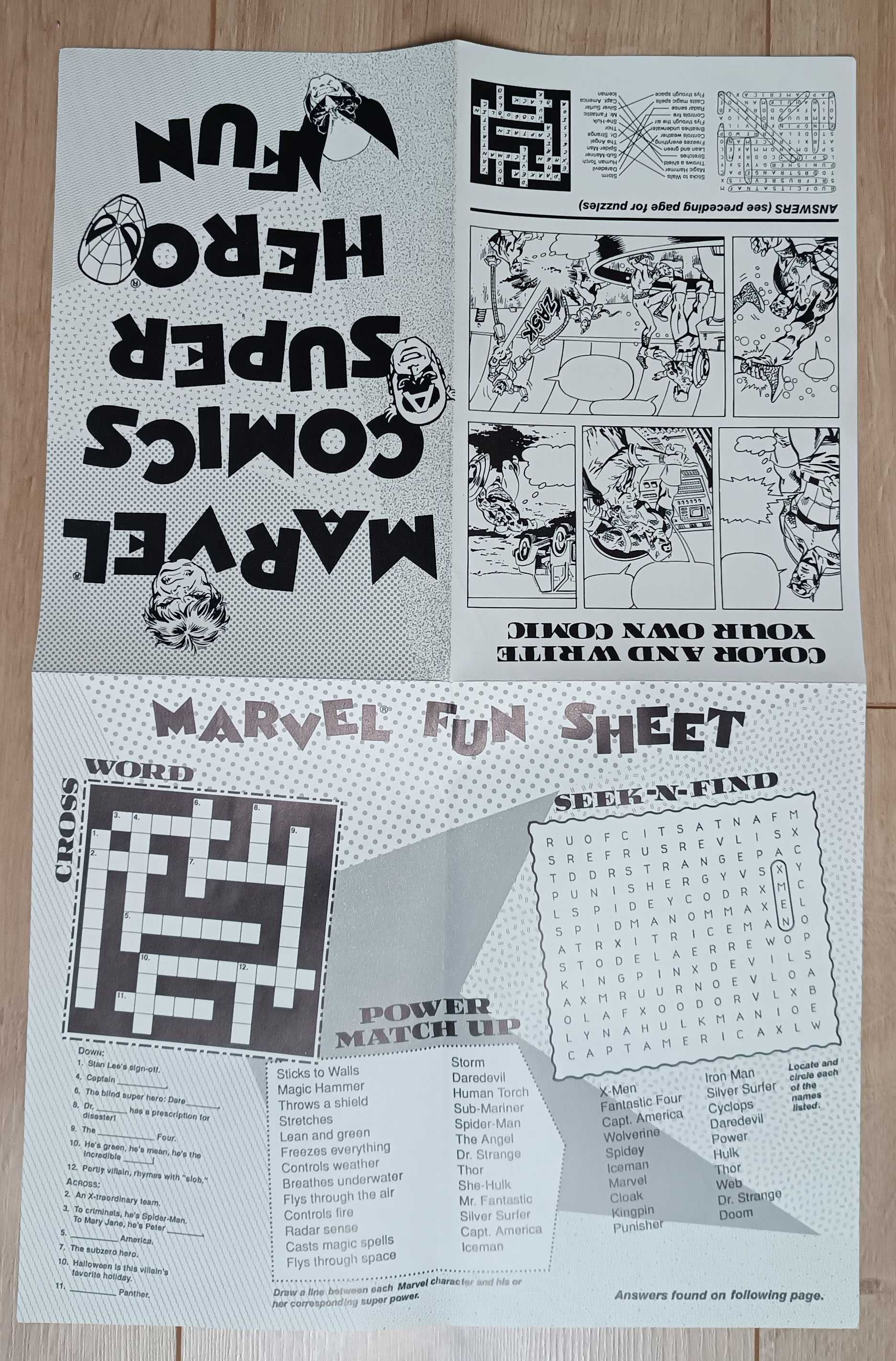 Unikat Marvel Comics Super Hero Fun Sheet