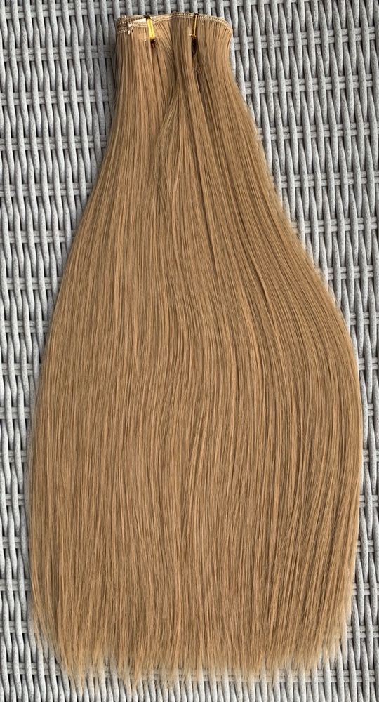 Włosy doczepiane, karmelowy blond, długie 56 cm, clip in ( 34 )