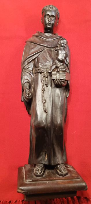 Grande Escultura do Sto António, madeira maciça, séc XIX