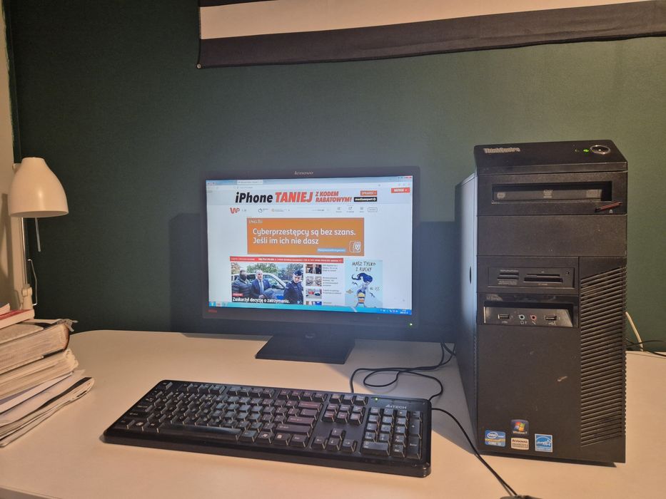 Zestaw komputerowy stacjonarny PC do Internetu, worda, excela monitor