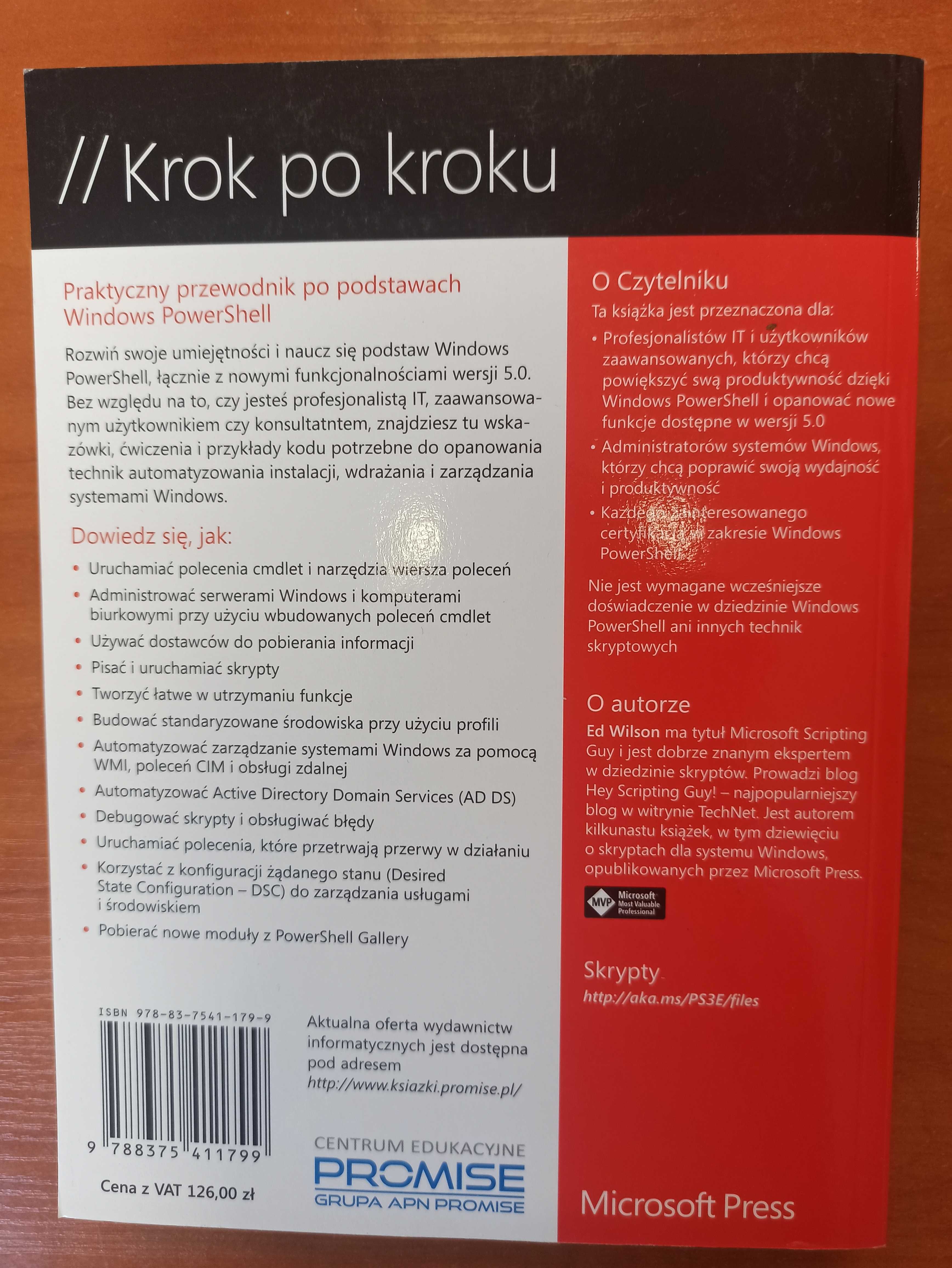 Ed Wilson – Windows PowerShell 5.0 . Krok po kroku. Wydanie III