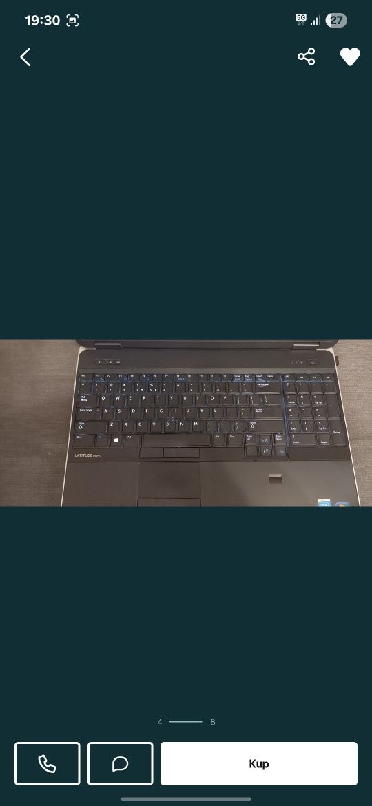 Laptop Dell E6540, I5-4310M 2,7GHz, Ram 8GB, SSD 240GB, WIN 10, Mysz