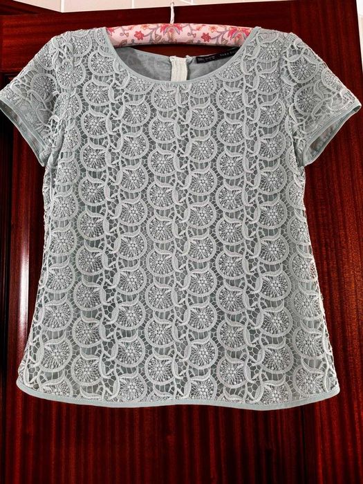 Blusa de renda cor verde - Zara