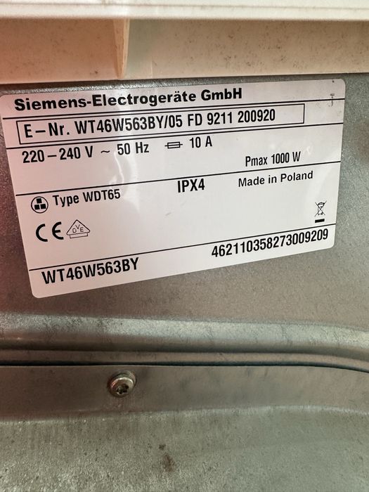сушильна  машина Siemens iq700  компресорна