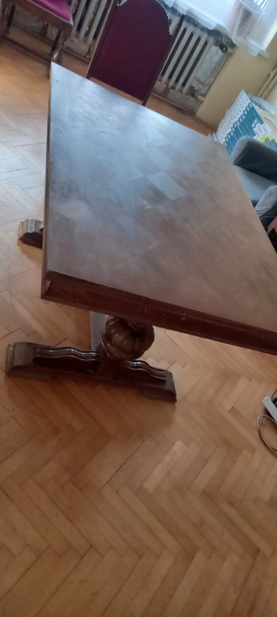 Stół rozkładany drewno stabilny, duży i ciężki