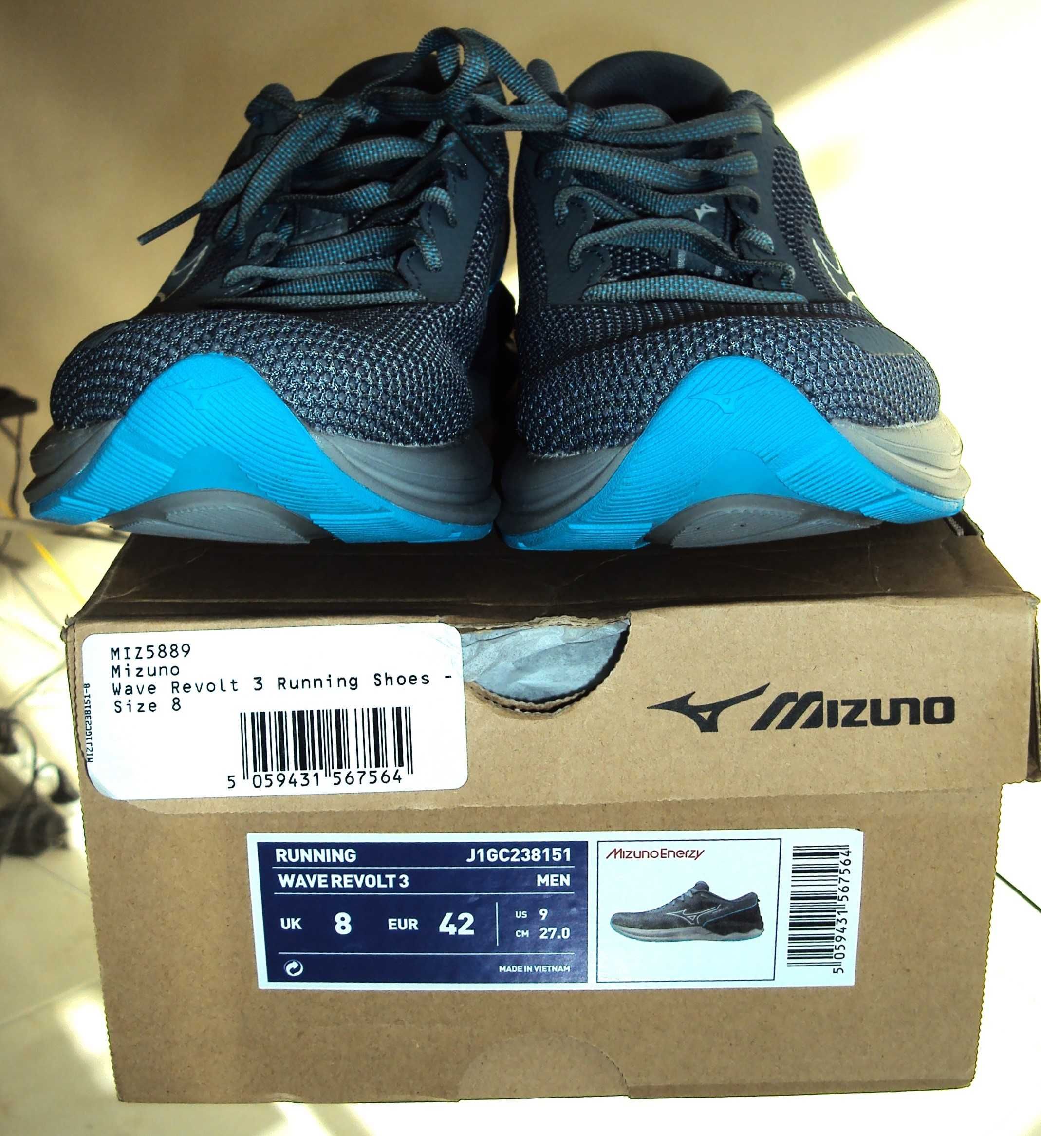 53€+portes MIZUNO W REVOLT 3 NOVO(8km) 42 (minhas avaliações MÁX. 7/7)