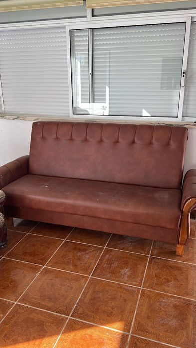 Sofá duplo napa castanho