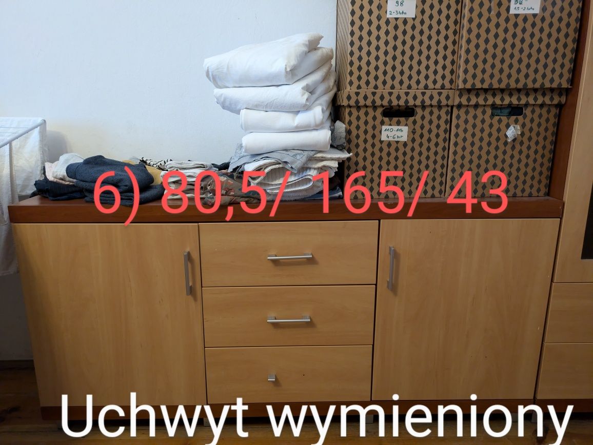 OKAZJA Szafy pojedynczol komplet komoda witryna sza