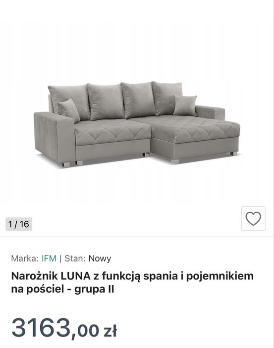 Naroznik Luna z funkcja spania