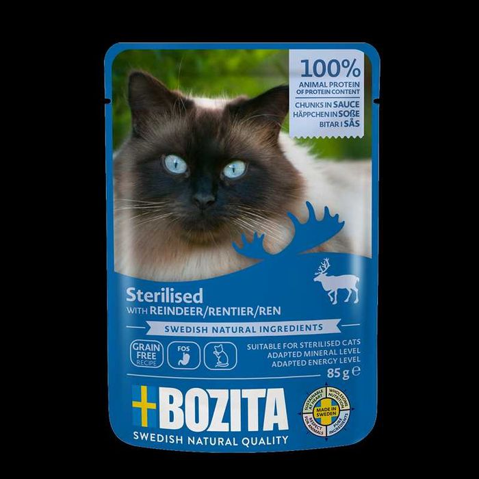 Bozita karma dla kotów sterylizowanych Renifer w sosie 12 x 85g