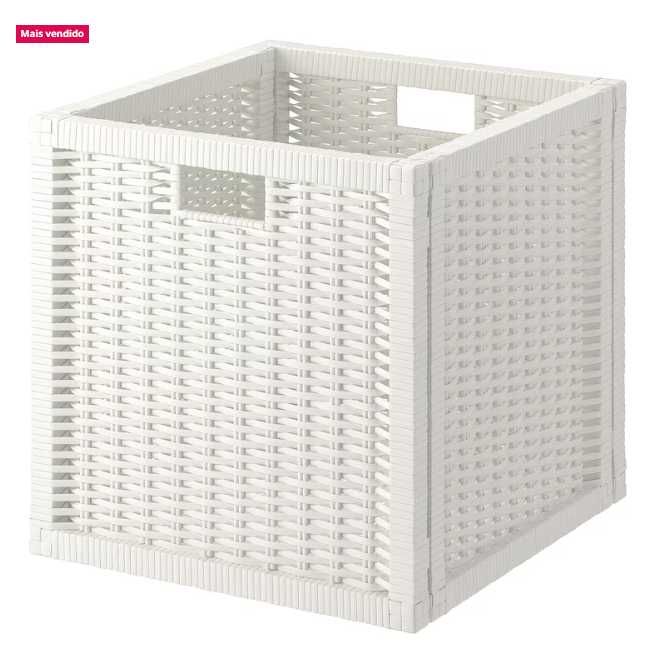 Conjunto de 2 cestos brancos em palha IKEA (BRANÄS)