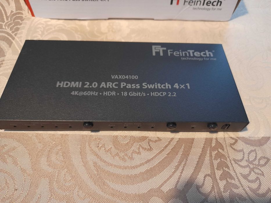 FeinTech VAX04100 Przełącznik HDMI 2.0 4K HDR 18Gbit/s HDCP 2.2 Dolby