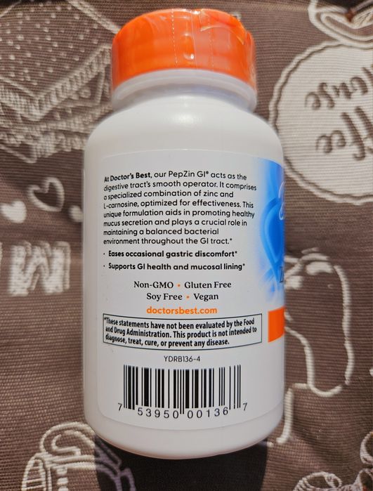 Doctor's Best PepZin GI пепсин пепзин комплекс цинк-L-карнозину 120