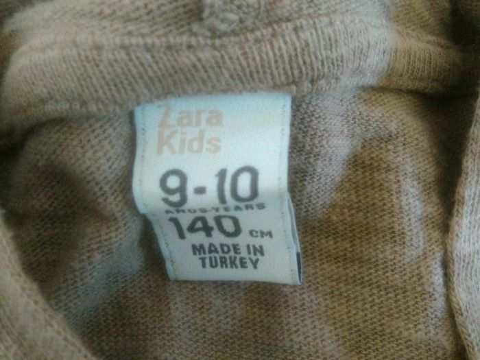 Asymetryczna tunika ZARA. Rozmiar 140.Beżowo/brązowa.