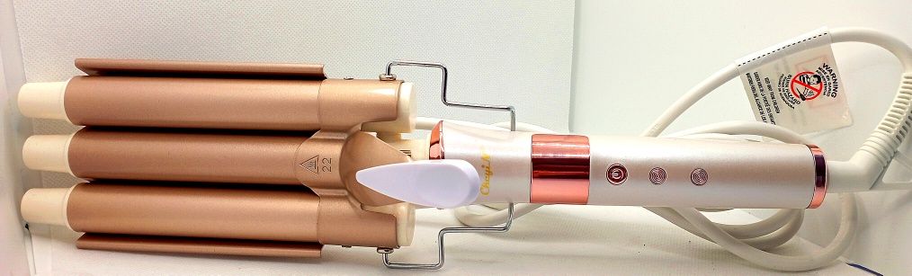 CkeyiN HS520 lokówka falista do włosów 3 ceramiczne wałki regul temp