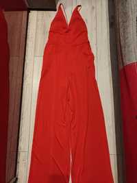 Kombinezon długi spodnie dzwony czerwony na ramiączkach H&M rozmiarM/L
