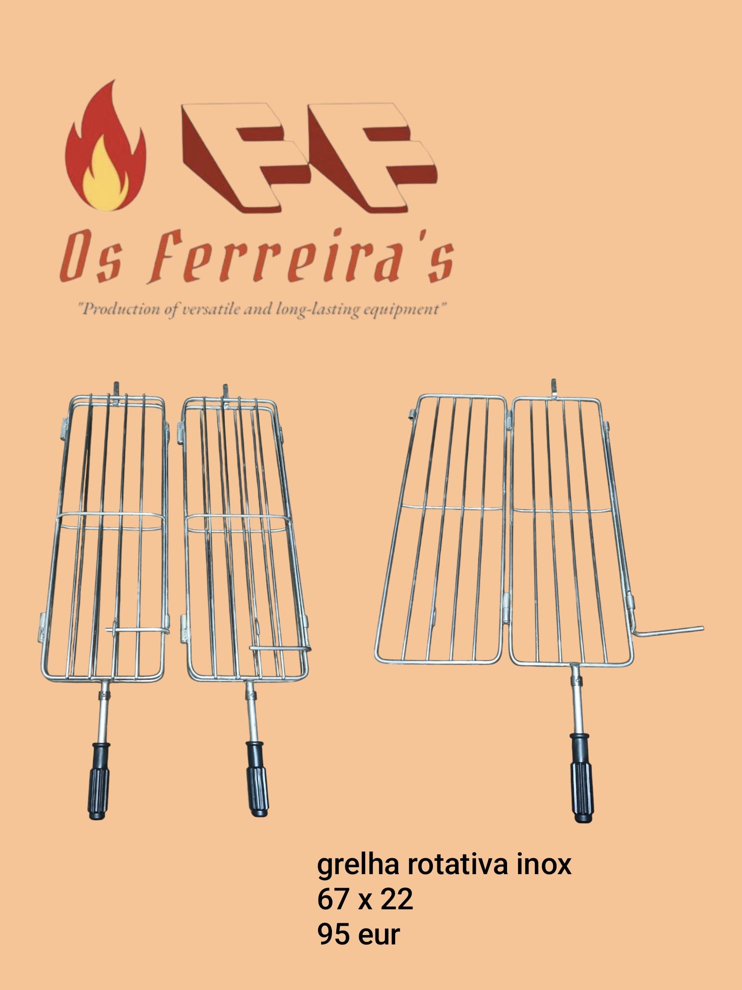 Variedade de grelhas em inox